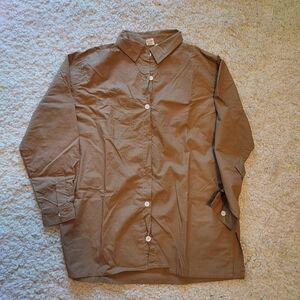 Shelter Lloyd Poplin Shirt Size Small Taupe